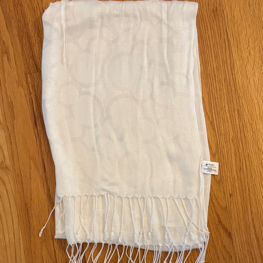 DISNEY PARKS White Hidden Mickey Scarf